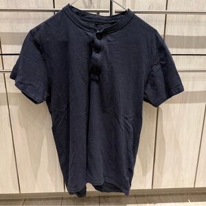 rag & bone Navy Buttoned Short Sleeve Tee